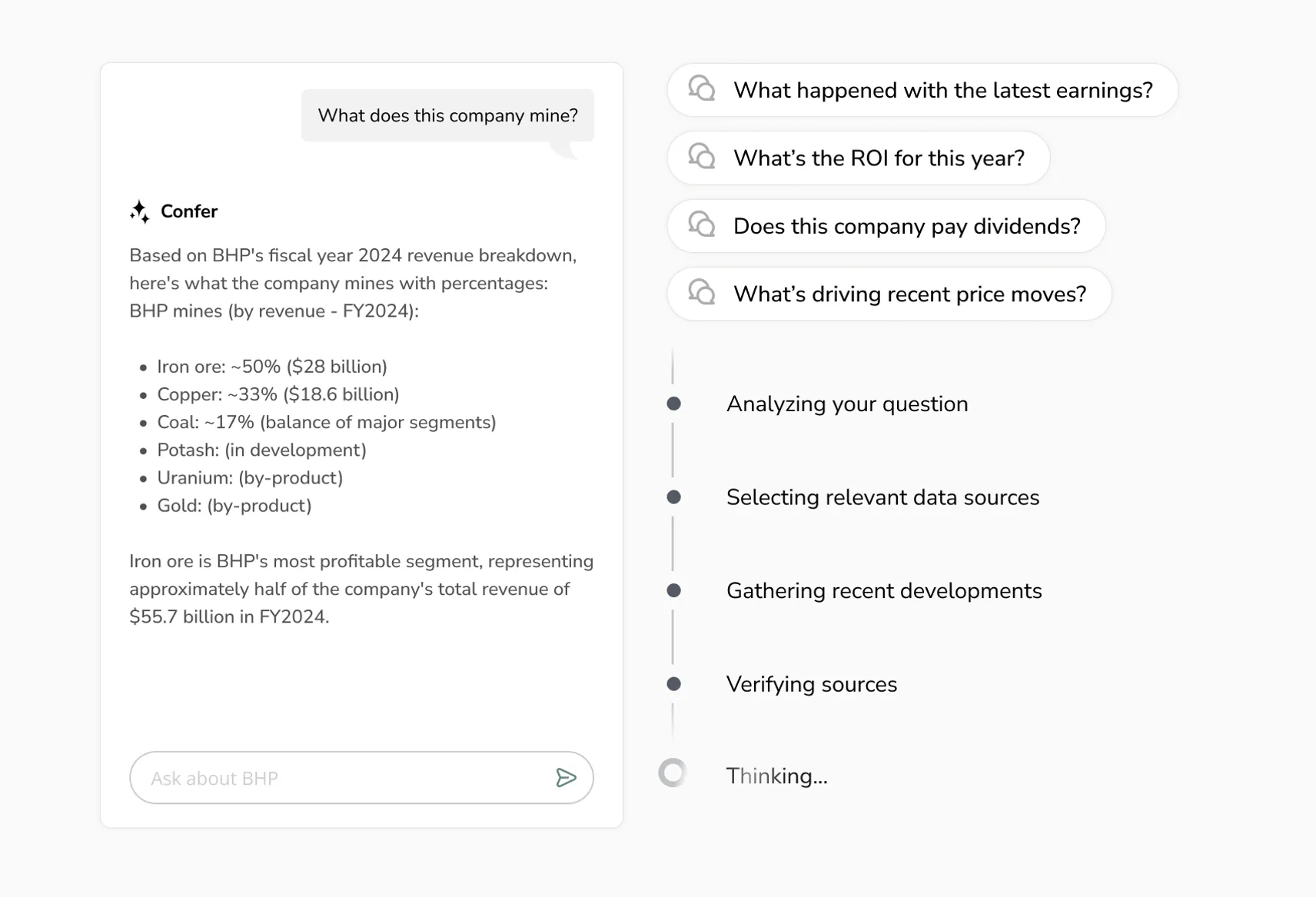 Confer conversational IR workspace