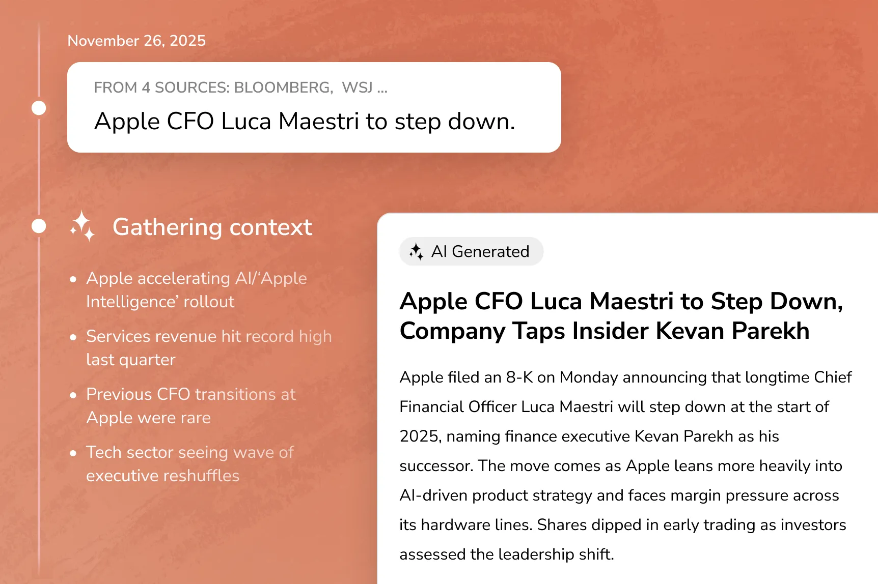 News evolving story construction placeholder