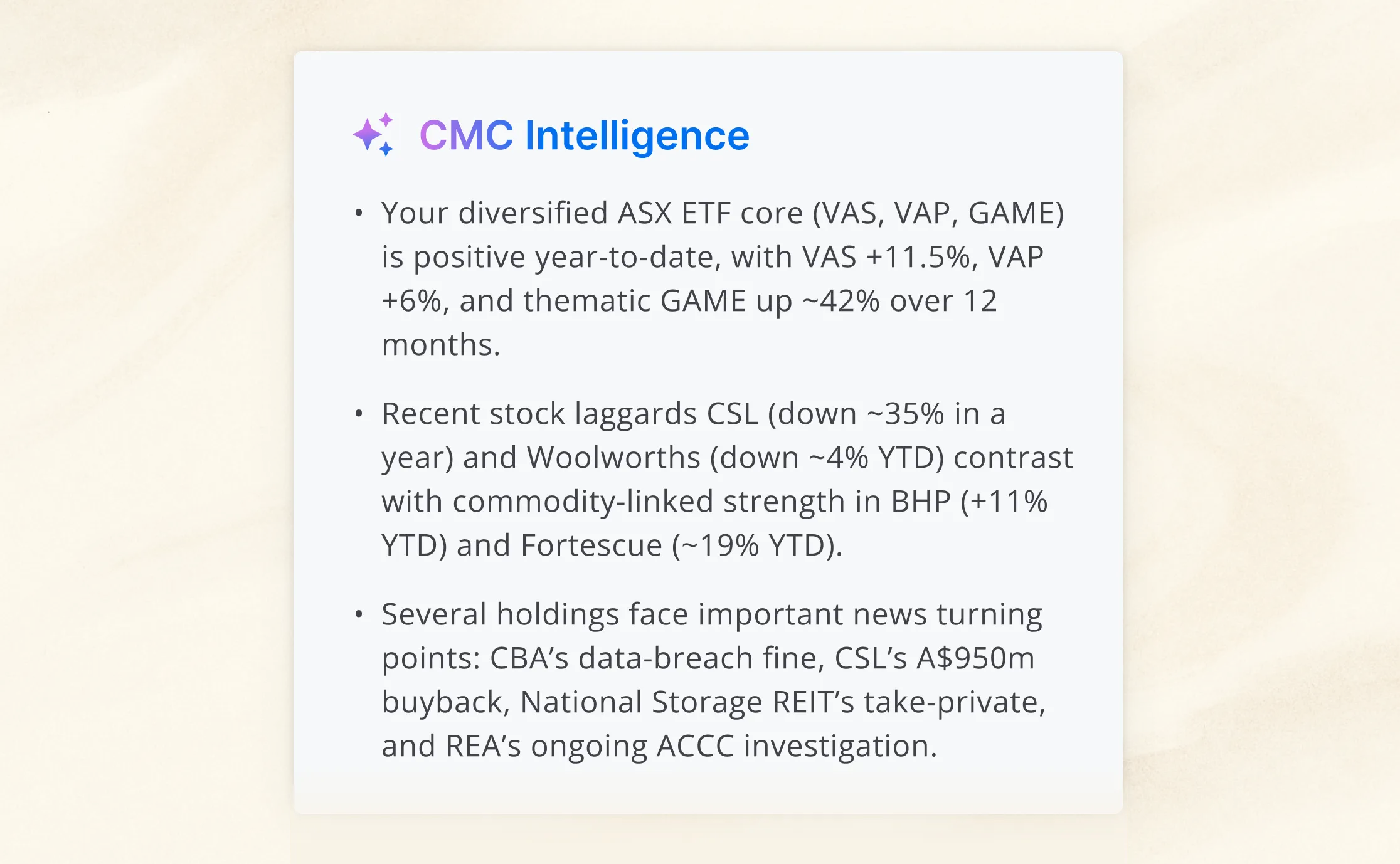 AI Insights showing portfolio-level analysis